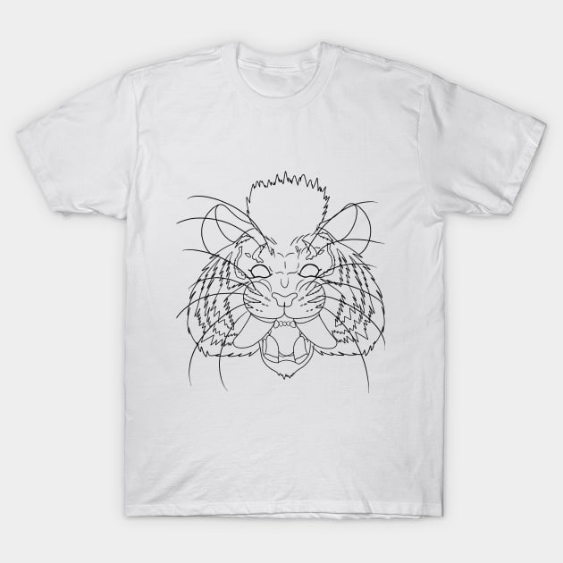 sabertooth tiger line art T-Shirt by Aat8 